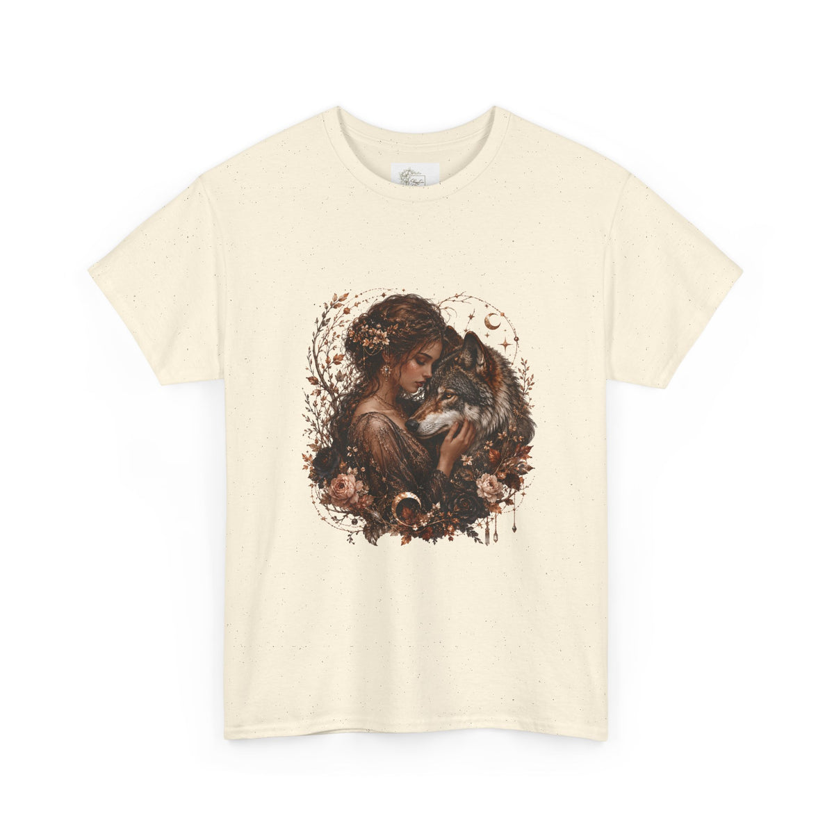 Vintage Woodland Goddess T-Shirt — Woman with Fox Graphic Tee