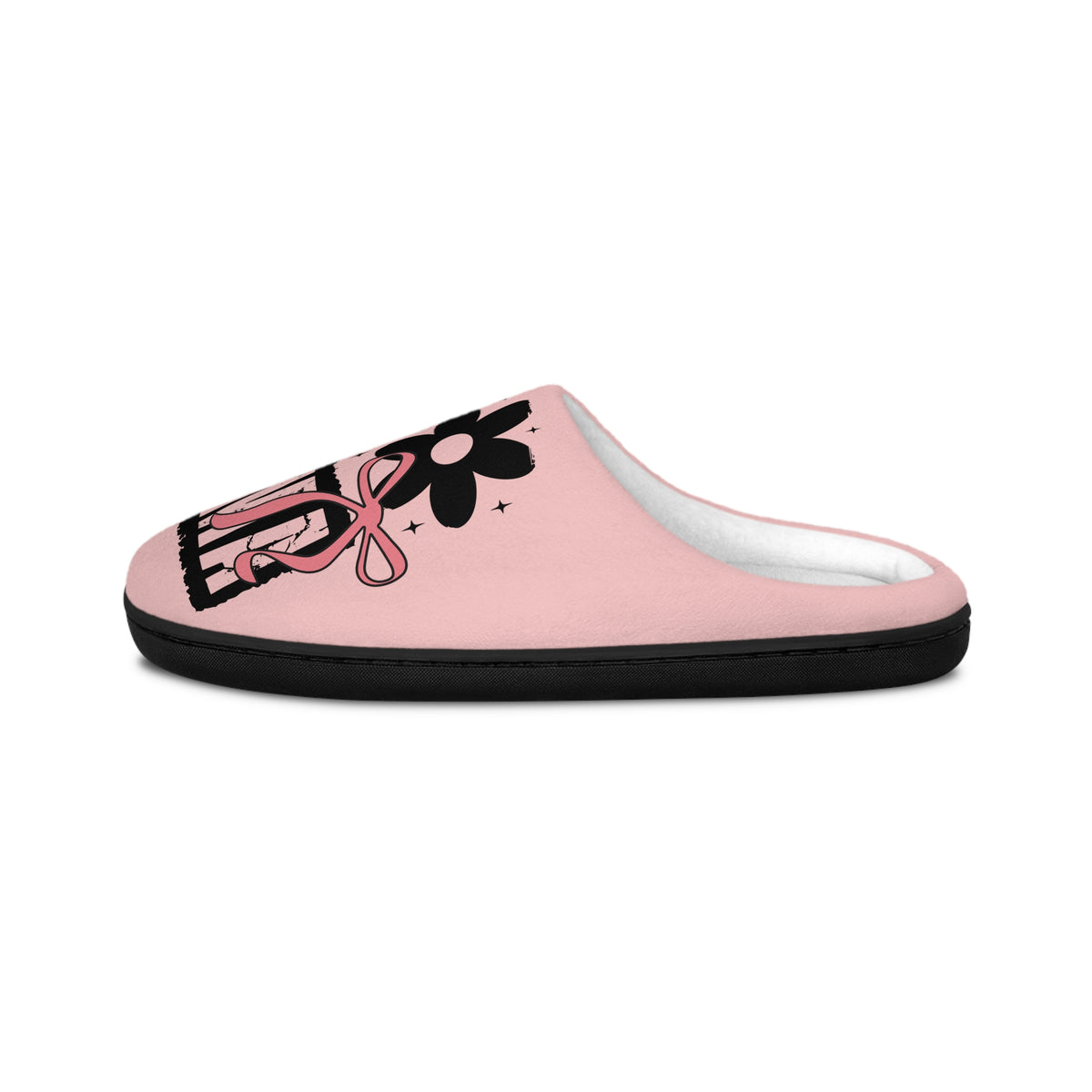 Pink Ballet Slippers Indoor Women's Slippers — Floral 'Ballet' Cozy House Shoes