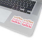 Coffee Before Talkie Kiss-Cut Sticker — Retro Pink Coffee Sticker Pack
