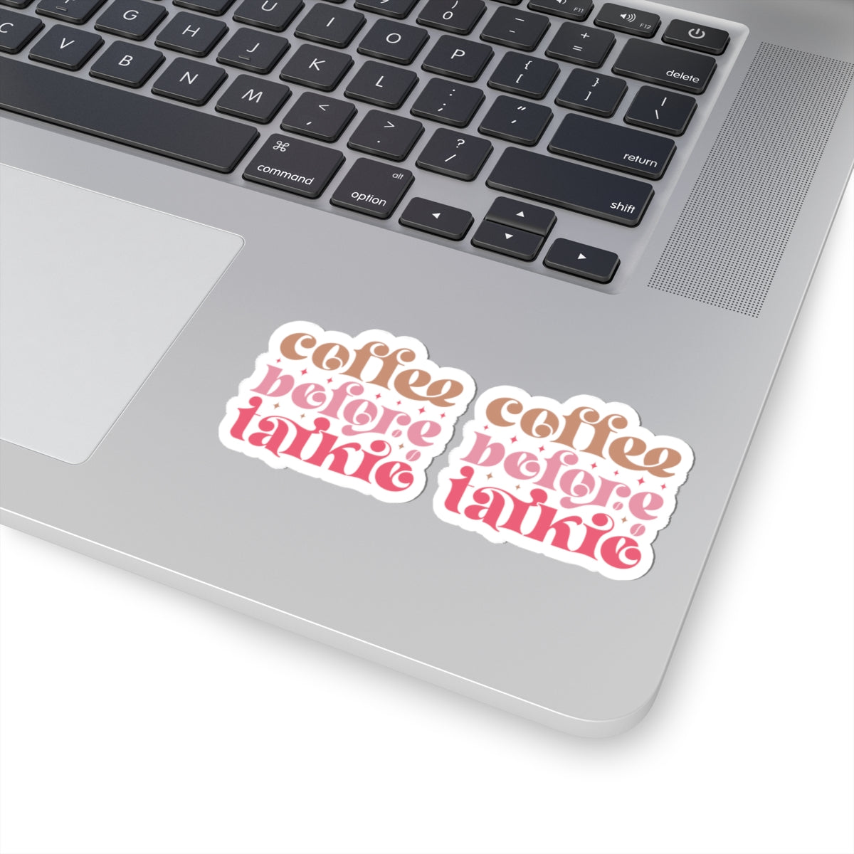 Coffee Before Talkie Kiss-Cut Sticker — Retro Pink Coffee Sticker Pack