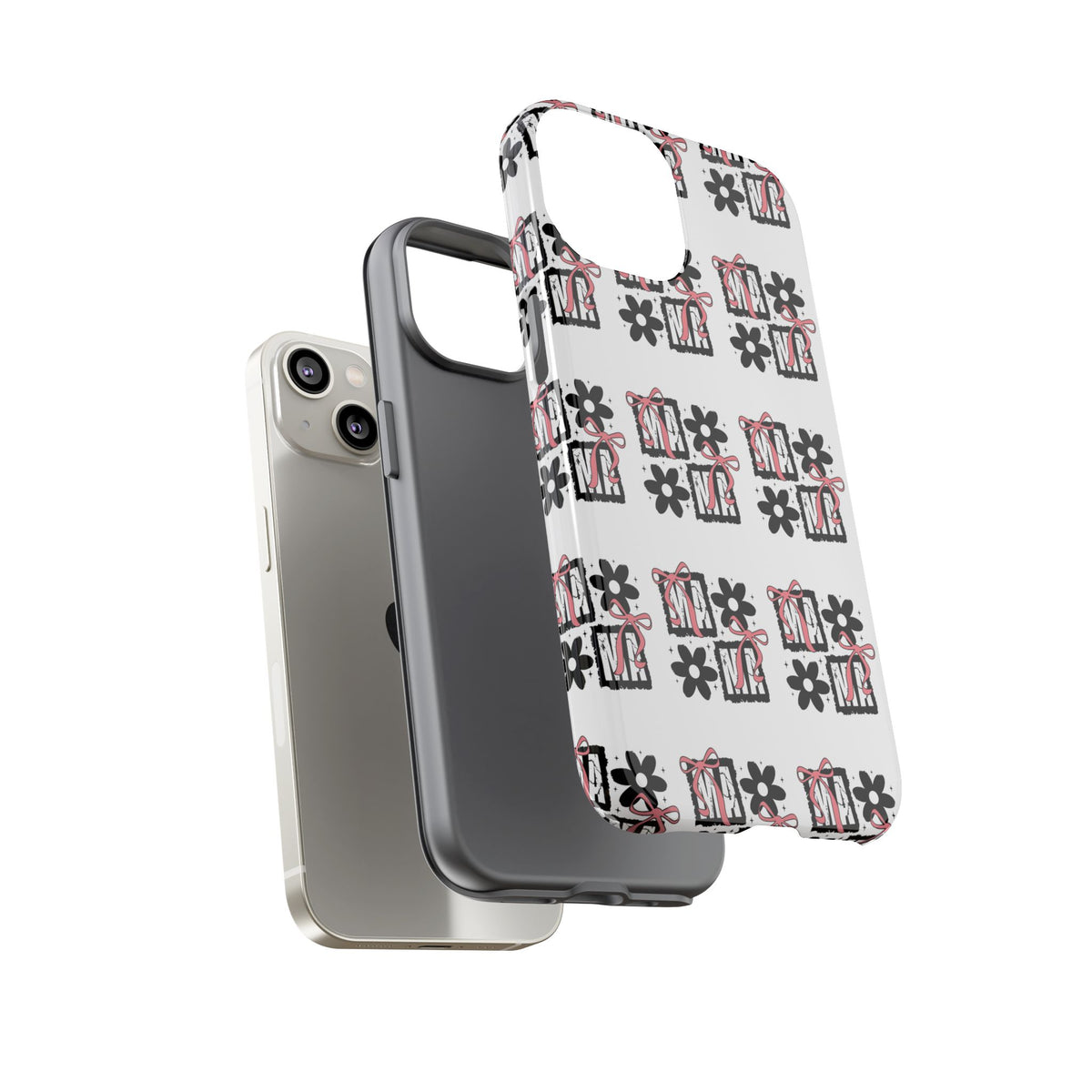 Patterned Tough Phone Case – Floral Gift Box Repeat Design