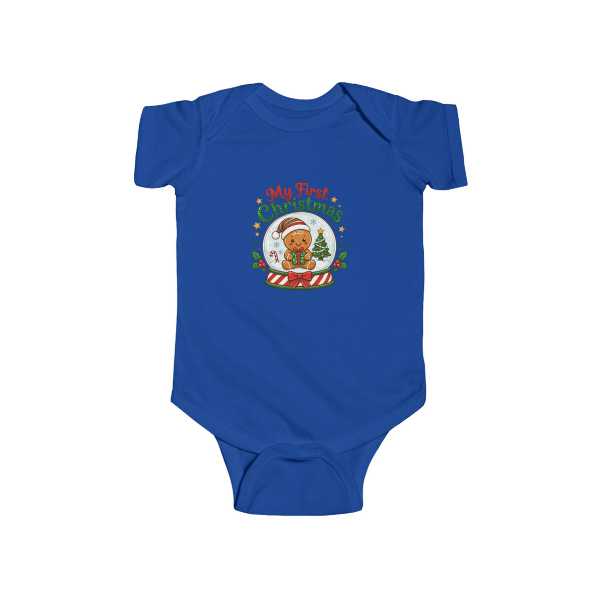 My First Christmas Baby Bodysuit – Gingerbread Snow Globe Infant Onesie