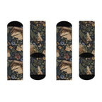 Book Lover Cushioned Crew Socks — Vintage Books & Floral Reading Pattern