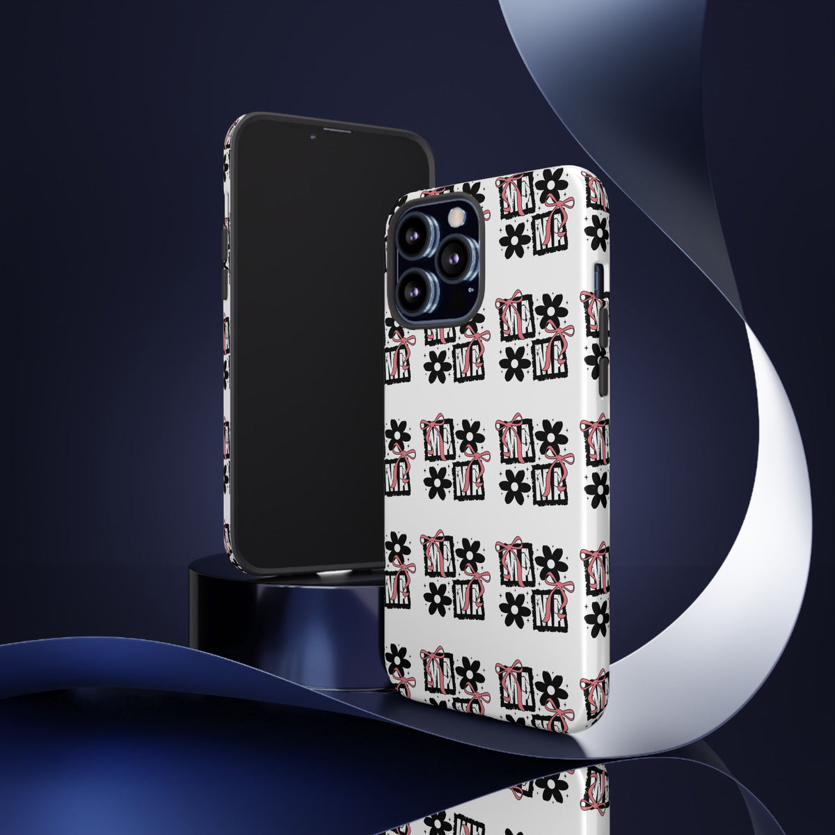 Patterned Tough Phone Case – Floral Gift Box Repeat Design