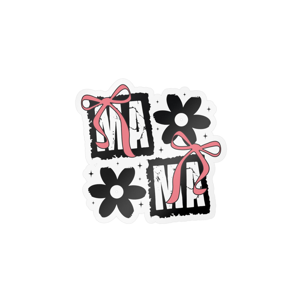 Mama, Floral Bow Vinyl Sticker