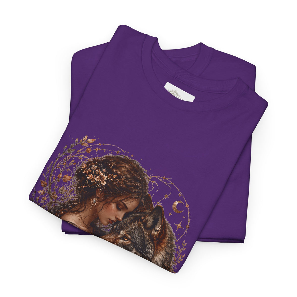 Vintage Woodland Goddess T-Shirt — Woman with Fox Graphic Tee