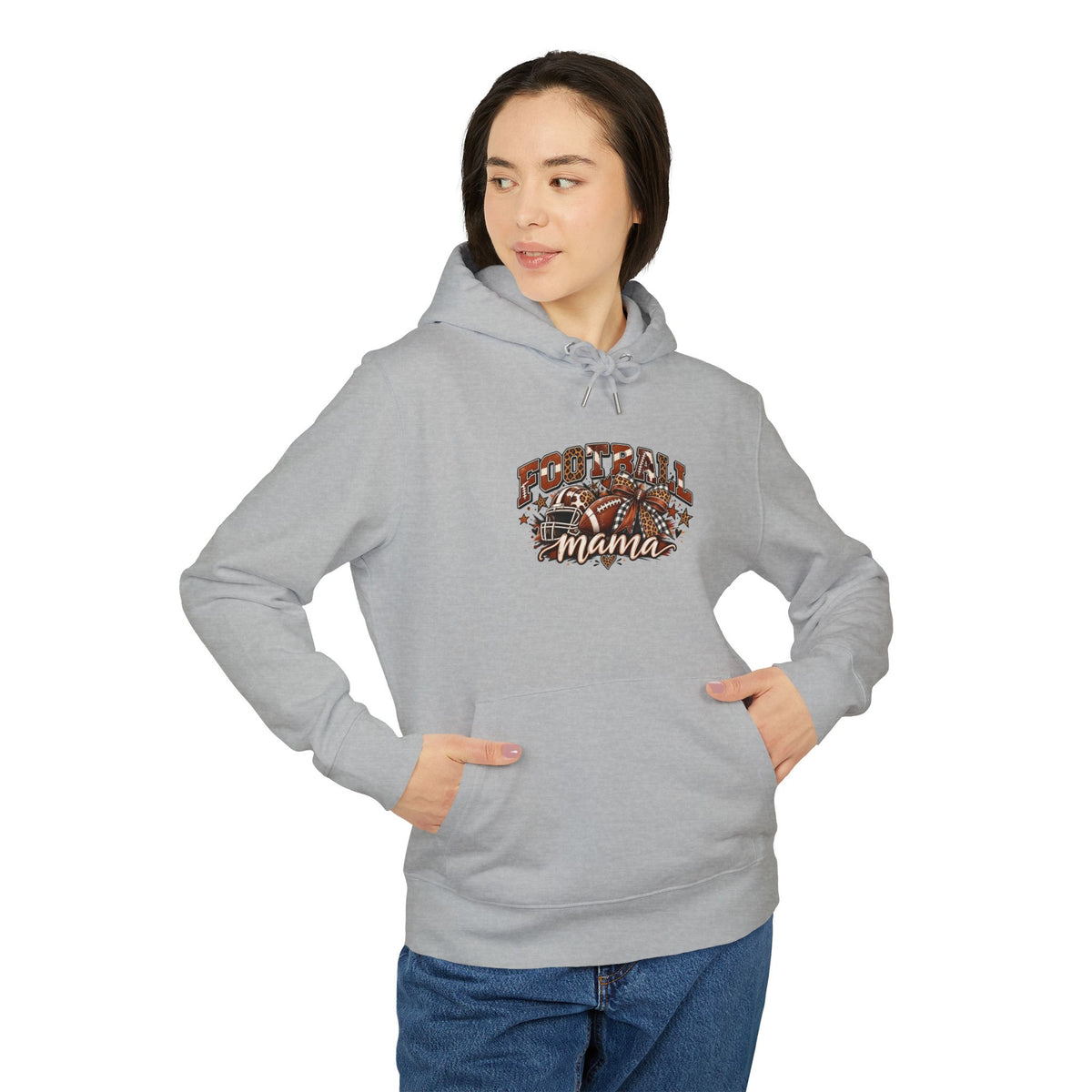 Football Mama Hoodie – Retro Grunge Mom Sweatshirt for Game Day