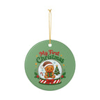 My First Christmas Ceramic Ornament – Baby's First Holiday Heart Decoration