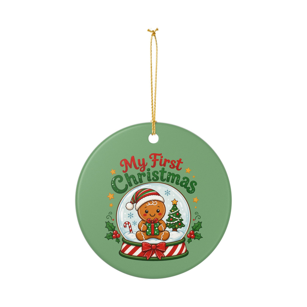 My First Christmas Ceramic Ornament – Baby's First Holiday Heart Decoration