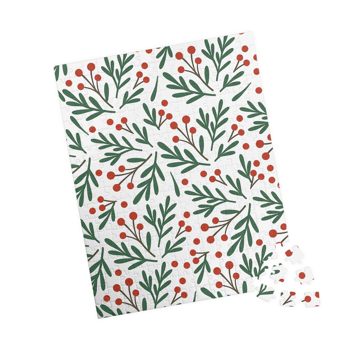 Holiday Berry Pattern Puzzle — Festive Botanical Jigsaw (110–1014 pcs)