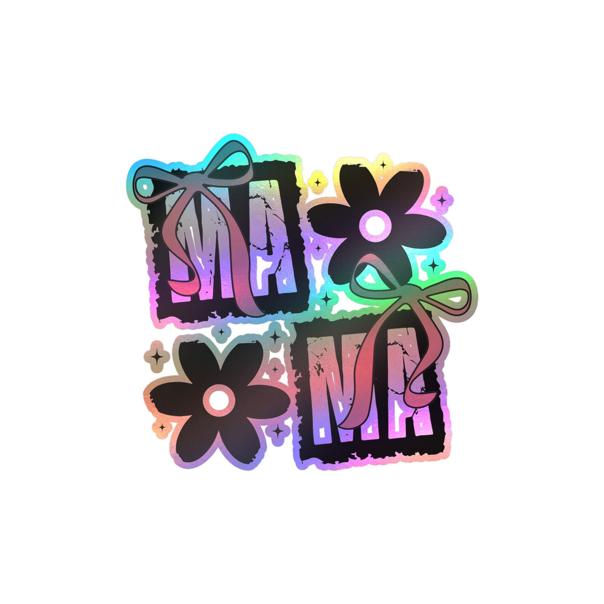 Mama, Floral Bow Vinyl Sticker