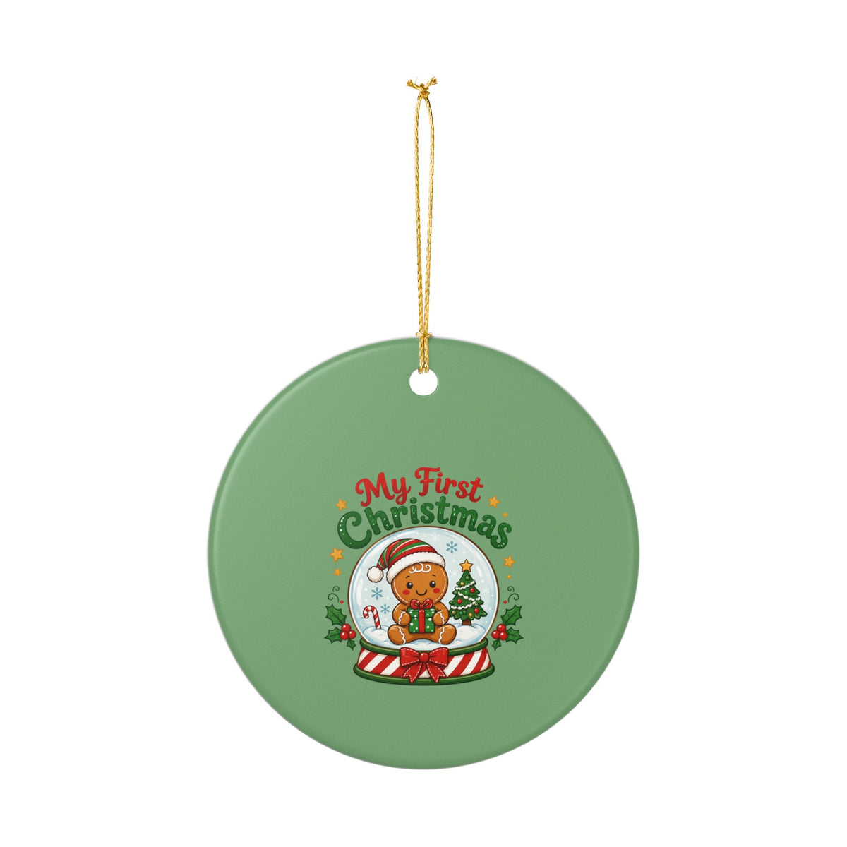 My First Christmas Ceramic Ornament – Baby's First Holiday Heart Decoration
