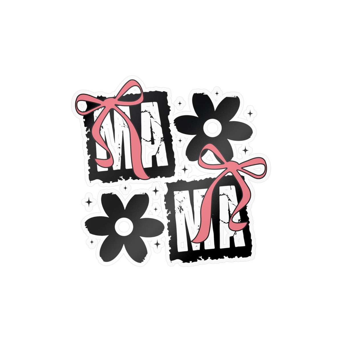 Mama, Floral Bow Vinyl Sticker