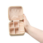 Compact Pink Jewelry Travel Case — Gift Box & Flower Design