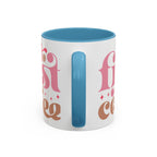 Retro Pink & Brown "Must First Coffee" Accent Coffee Mug (11/15oz)