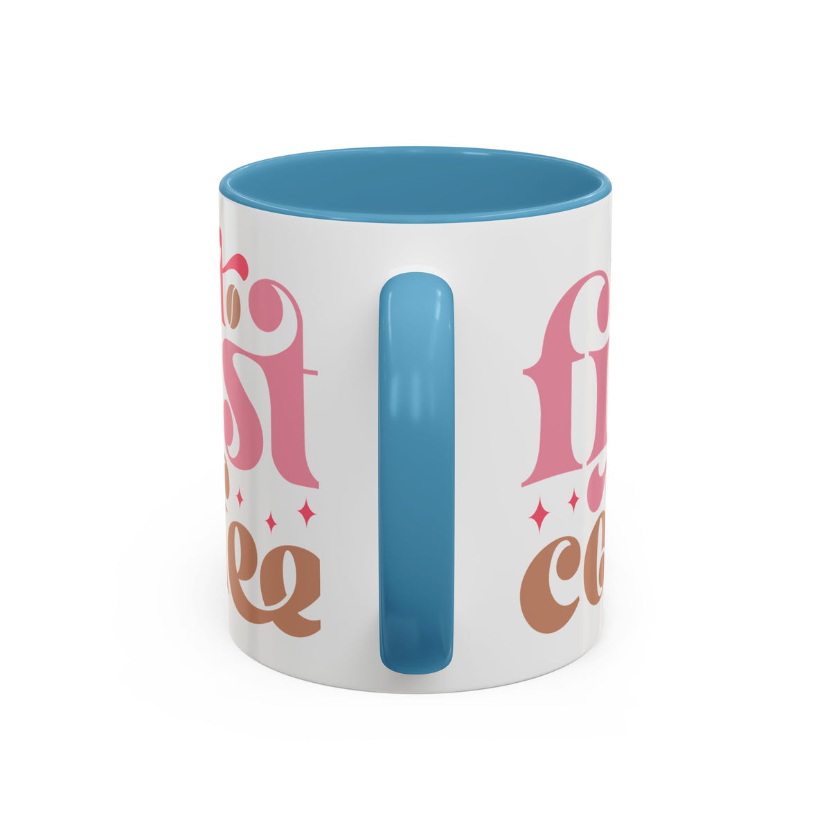 Retro Pink & Brown "Must First Coffee" Accent Coffee Mug (11/15oz)