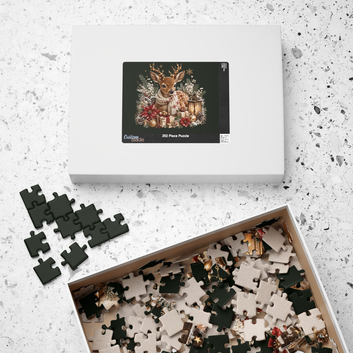 Woodland Fawn Christmas Puzzle — Festive Deer Scene Holiday Jigsaw (110–1014 pcs)