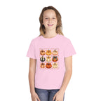 Youth Tee — Vintage Patchwork Pumpkins Fall Graphic
