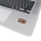 Football Mama Kiss-Cut Sticker — Leopard Print Football Mom Decal