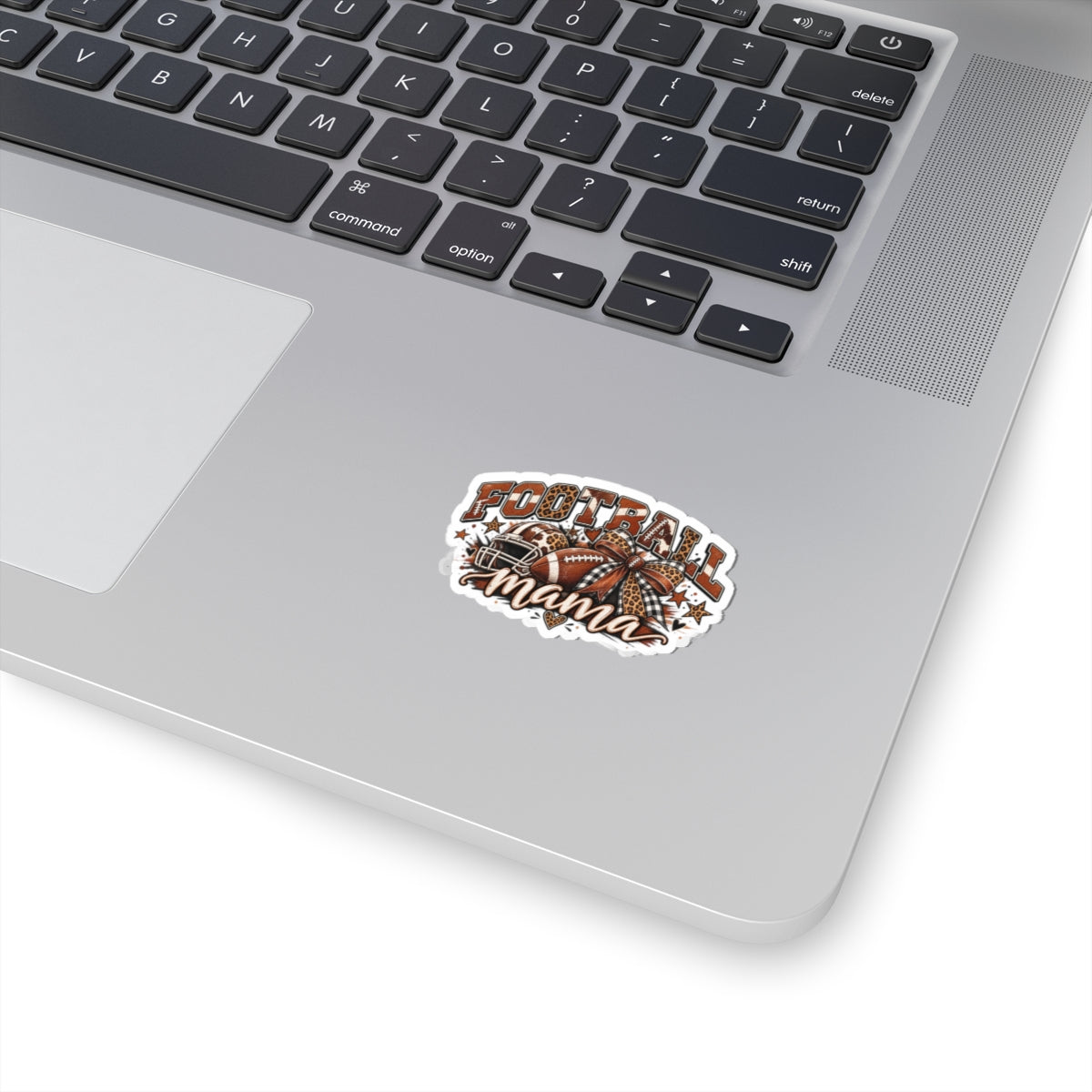 Football Mama Kiss-Cut Sticker — Leopard Print Football Mom Decal