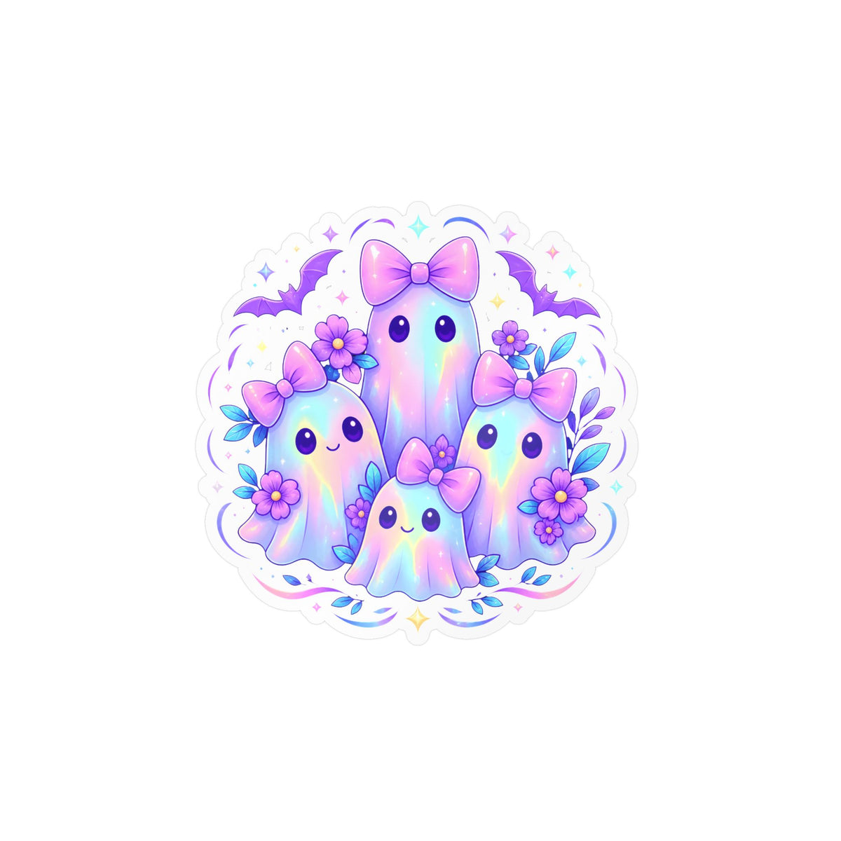 Cute Pastel Ghosts Kiss-Cut Vinyl Sticker