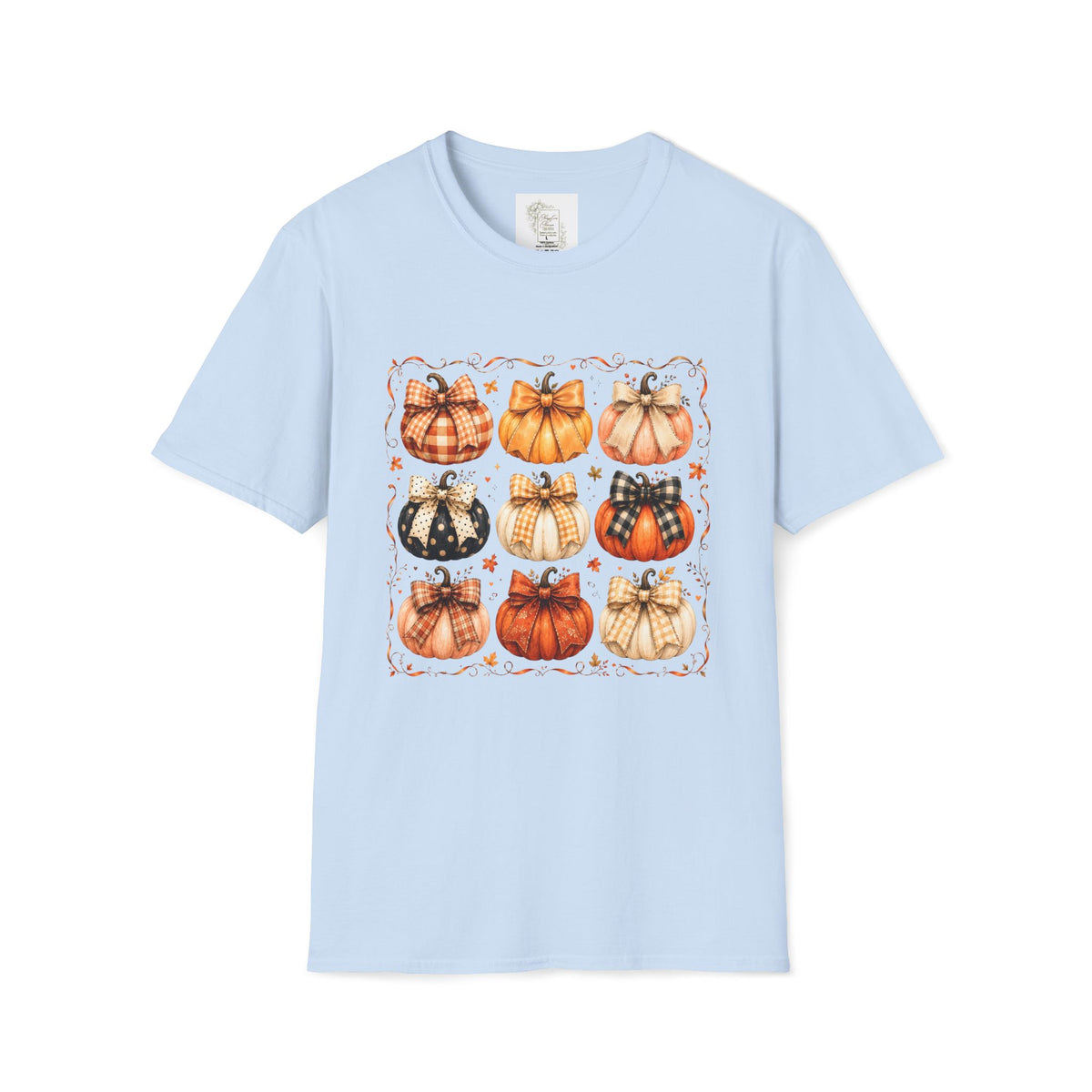 Fall Plaid Pumpkins T-Shirt — Autumn Harvest Graphic Tee