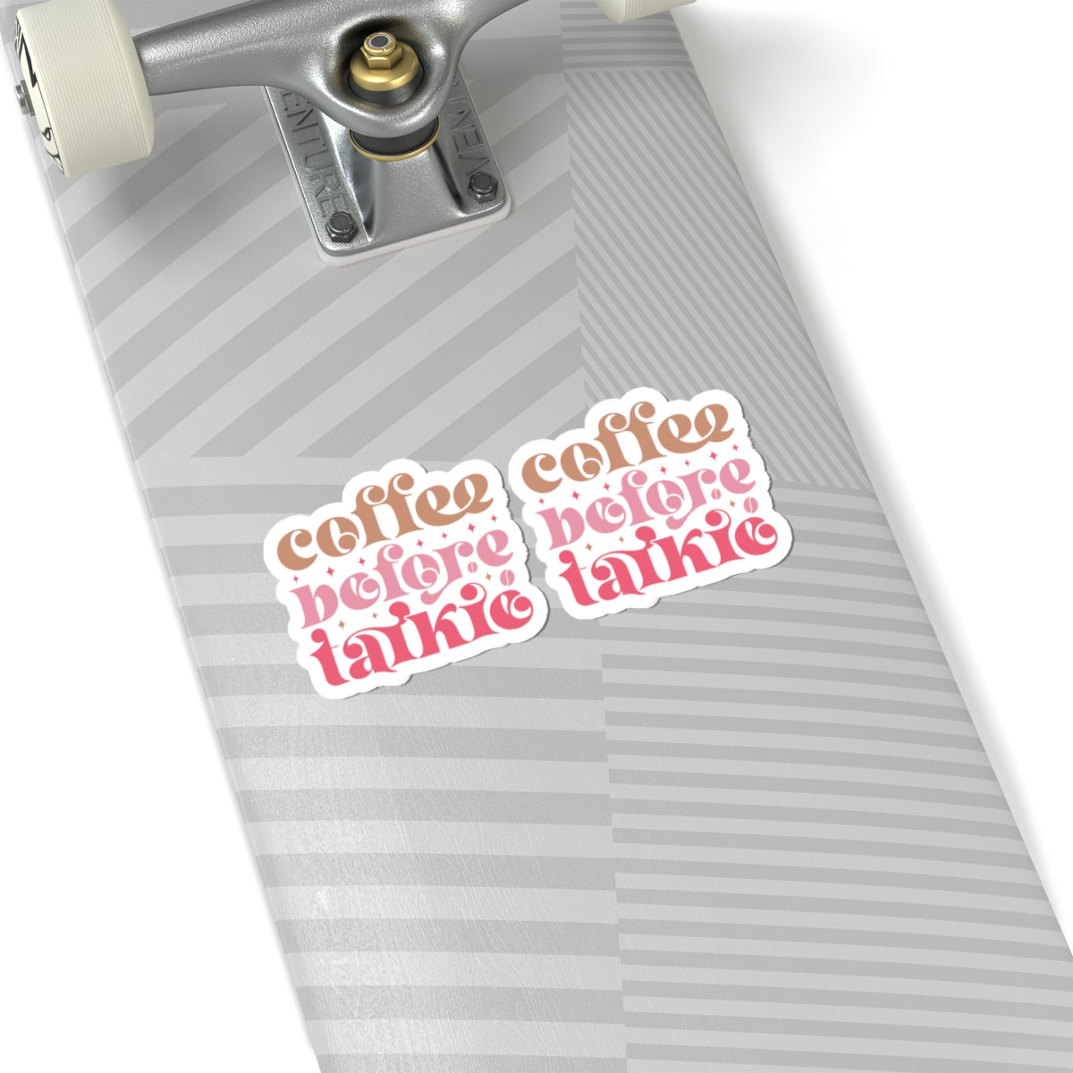 Coffee Before Talkie Kiss-Cut Sticker — Retro Pink Coffee Sticker Pack