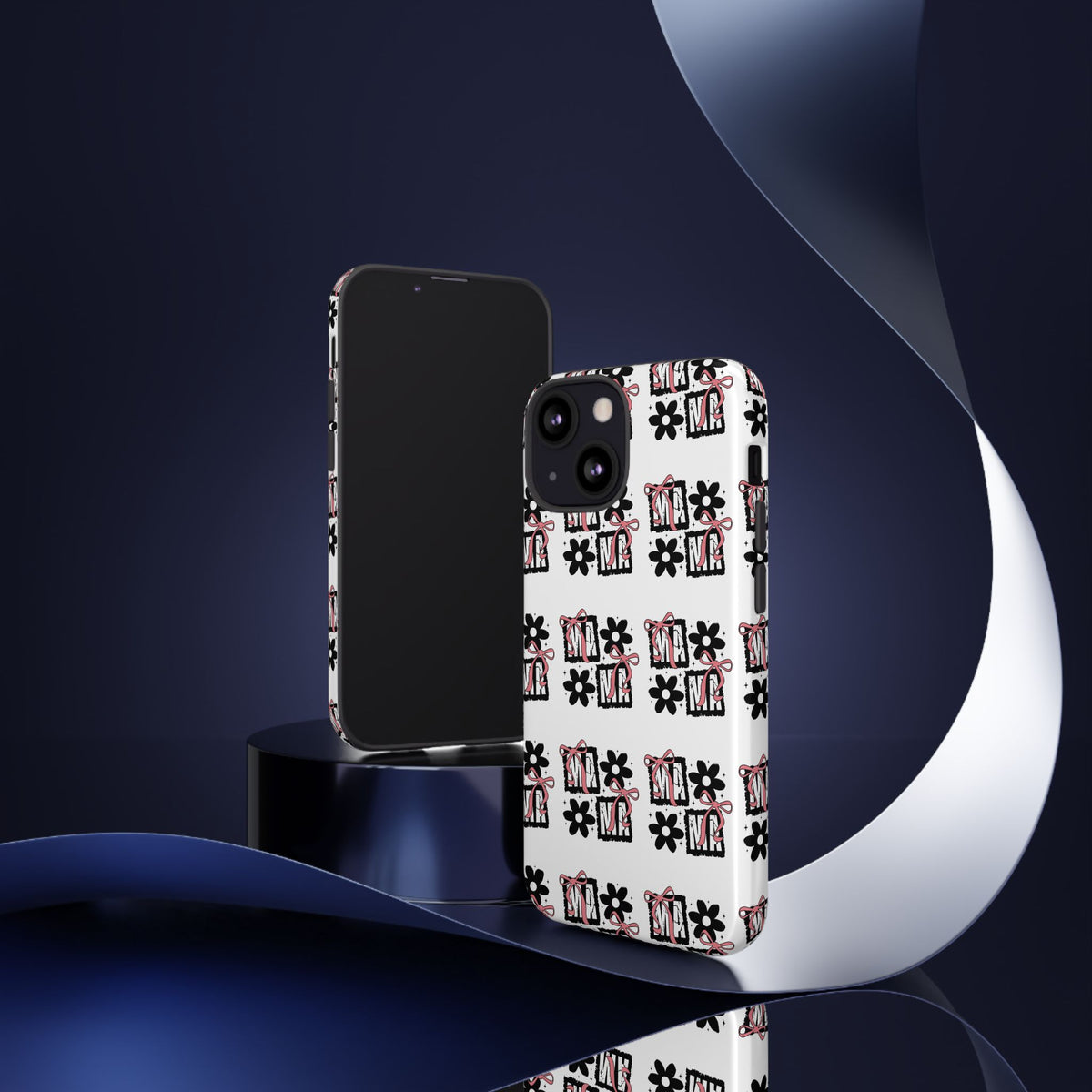 Patterned Tough Phone Case – Floral Gift Box Repeat Design