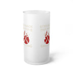 Frosted Beer Mug — "Step Back This Dad Is Grilling" BBQ Glass Stein