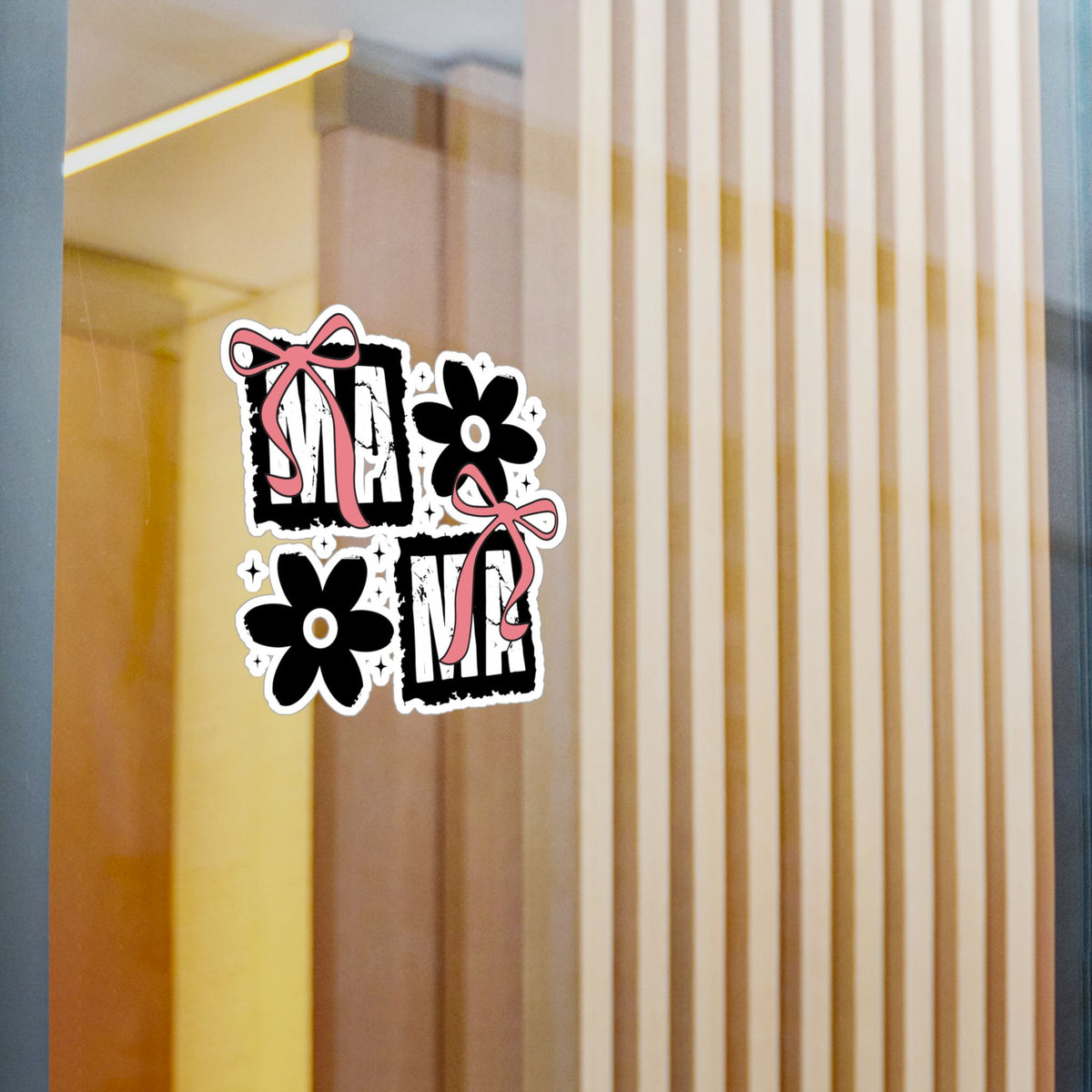 Mama, Floral Bow Vinyl Sticker
