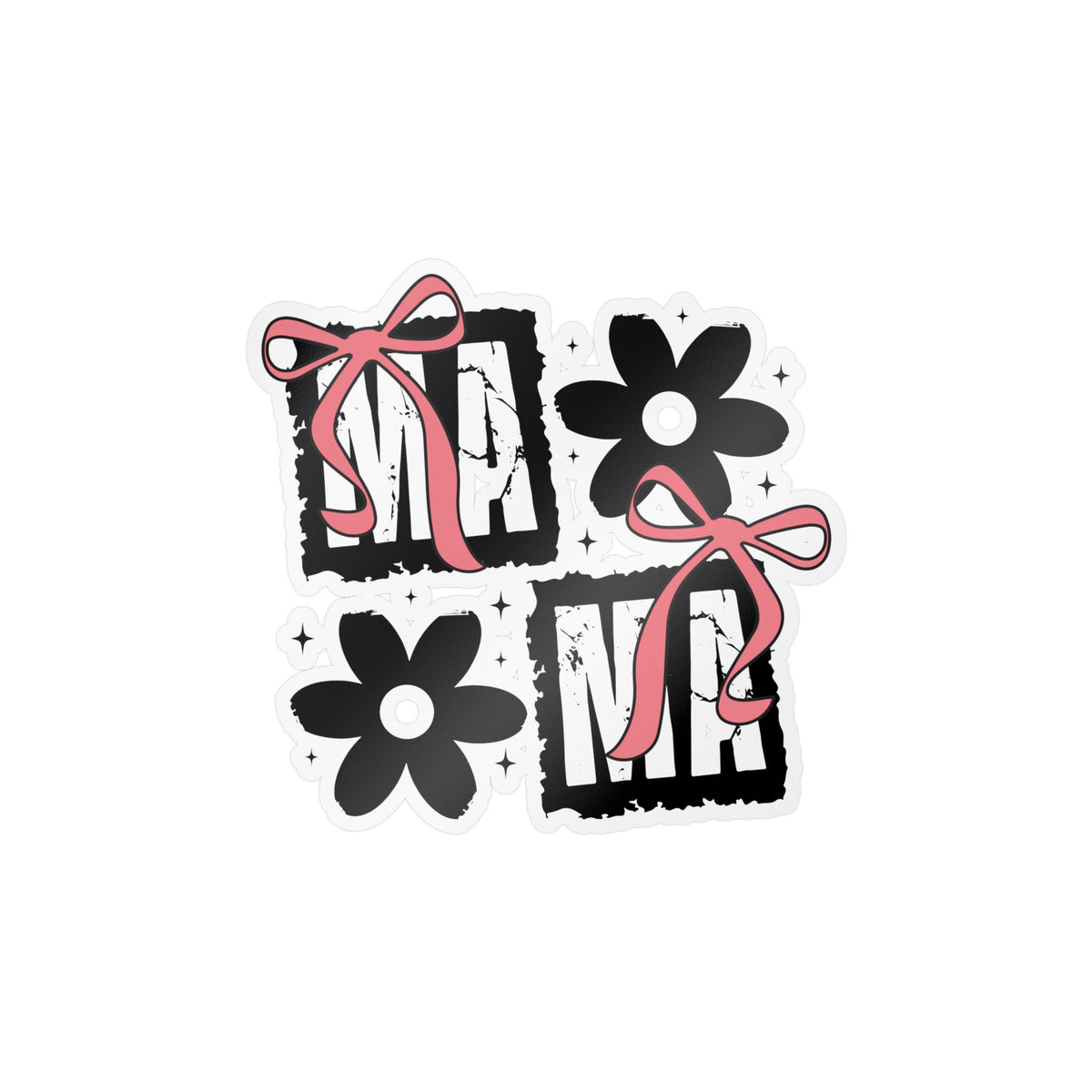Mama, Floral Bow Vinyl Sticker