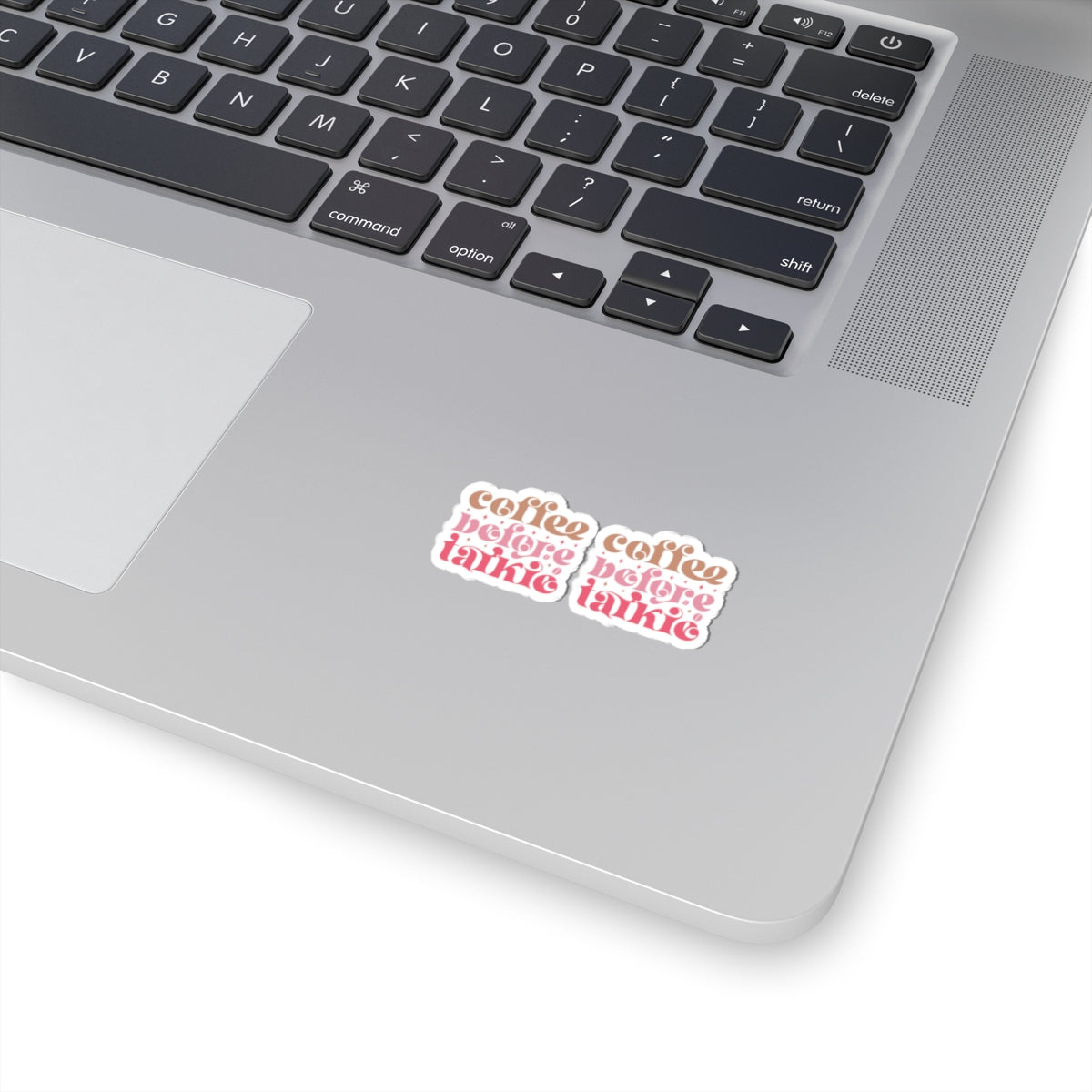 Coffee Before Talkie Kiss-Cut Sticker — Retro Pink Coffee Sticker Pack