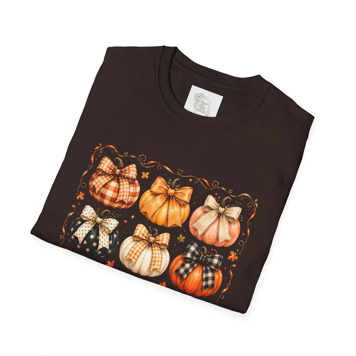Fall Plaid Pumpkins T-Shirt — Autumn Harvest Graphic Tee