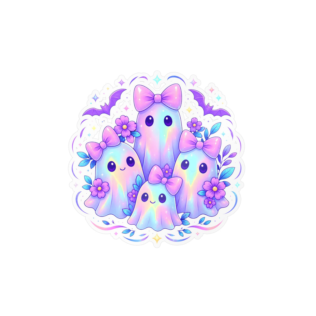 Cute Pastel Ghosts Kiss-Cut Vinyl Sticker