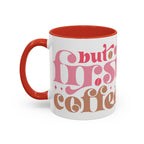 Retro Pink & Brown "Must First Coffee" Accent Coffee Mug (11/15oz)