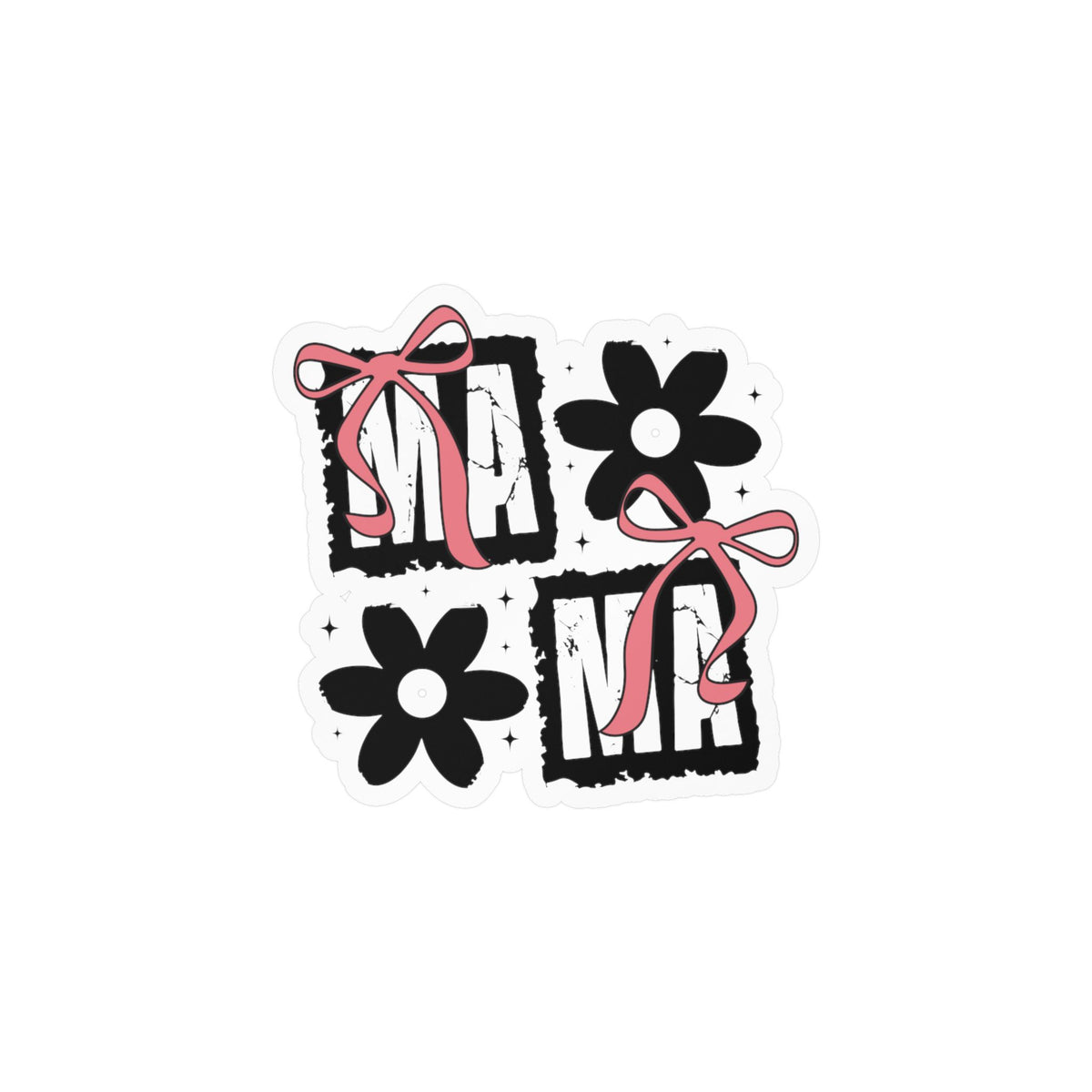 Mama, Floral Bow Vinyl Sticker