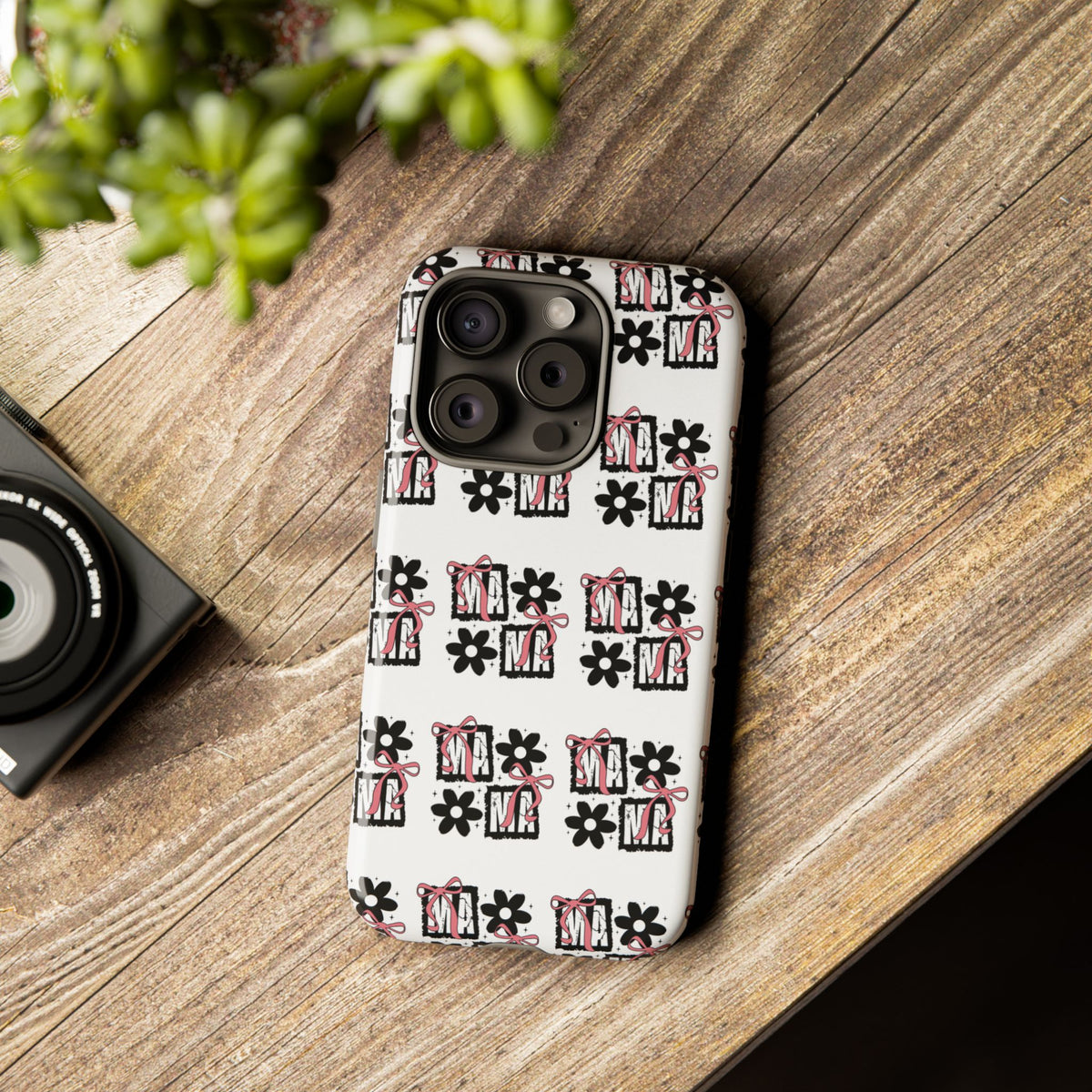 Patterned Tough Phone Case – Floral Gift Box Repeat Design