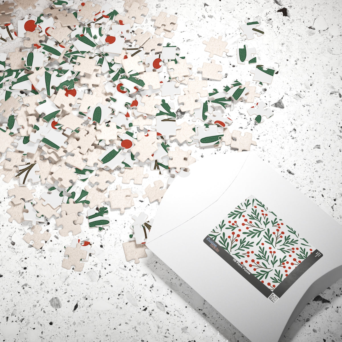 Holiday Berry Pattern Puzzle — Festive Botanical Jigsaw (110–1014 pcs)