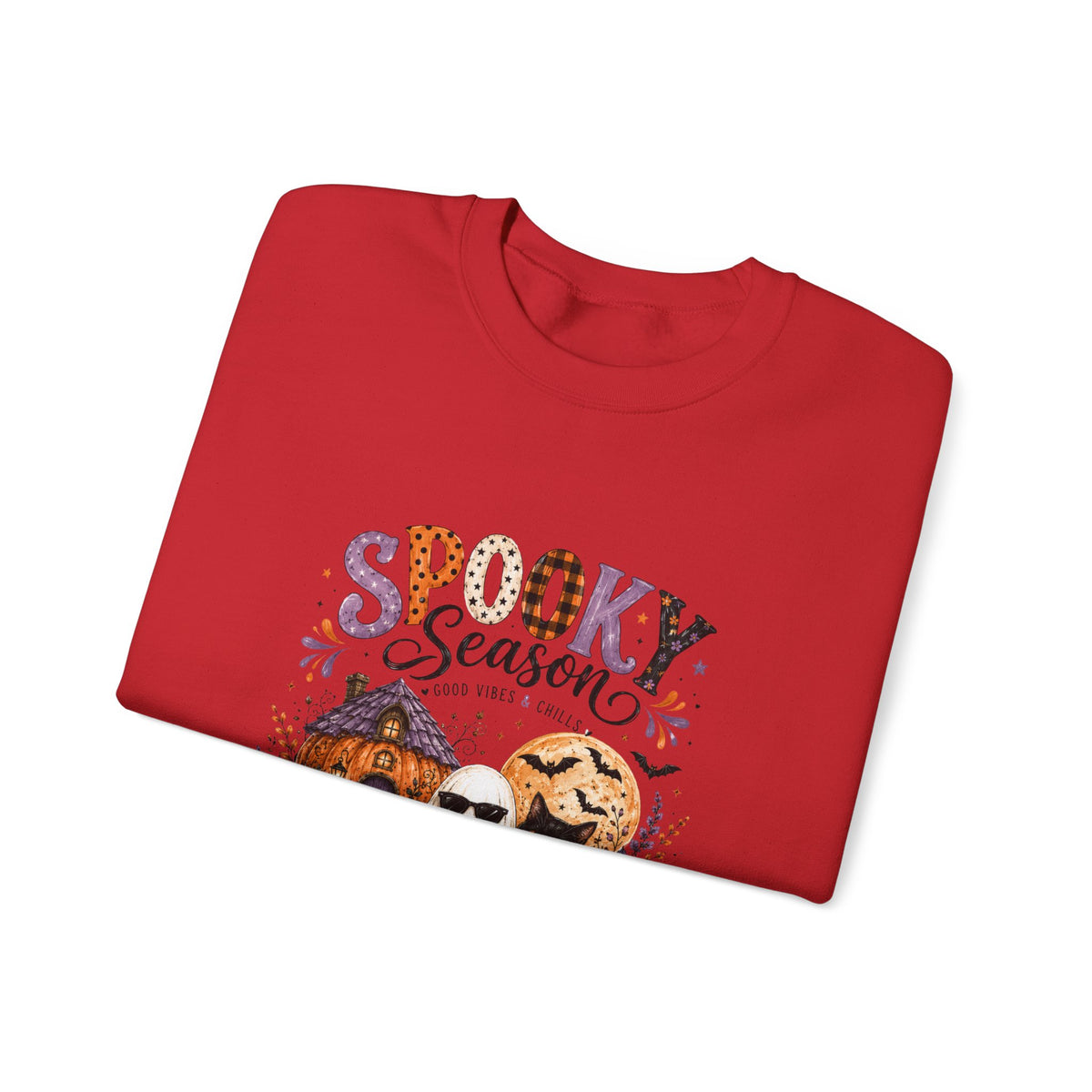 Spooky Season Crewneck Sweatshirt — Ghosts & Pumpkins Halloween Pullover