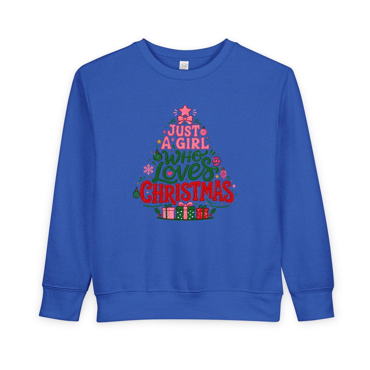 Toddler Sweatshirt — "Just a Girl Who Loves Christmas" Holiday Sweatshirt
