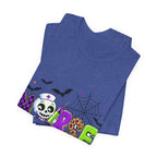 Halloween Nurse T-Shirt — Cute Skeleton, Pumpkin & Spiderweb Nurse Tee