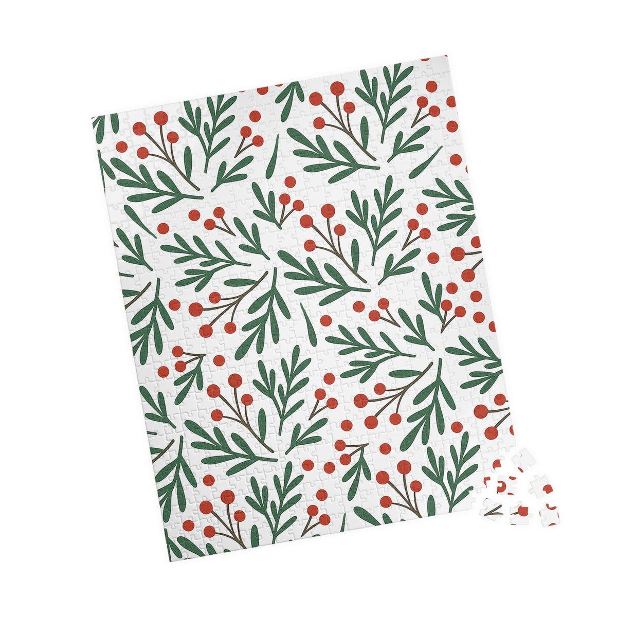 Holiday Berry Pattern Puzzle — Festive Botanical Jigsaw (110–1014 pcs)