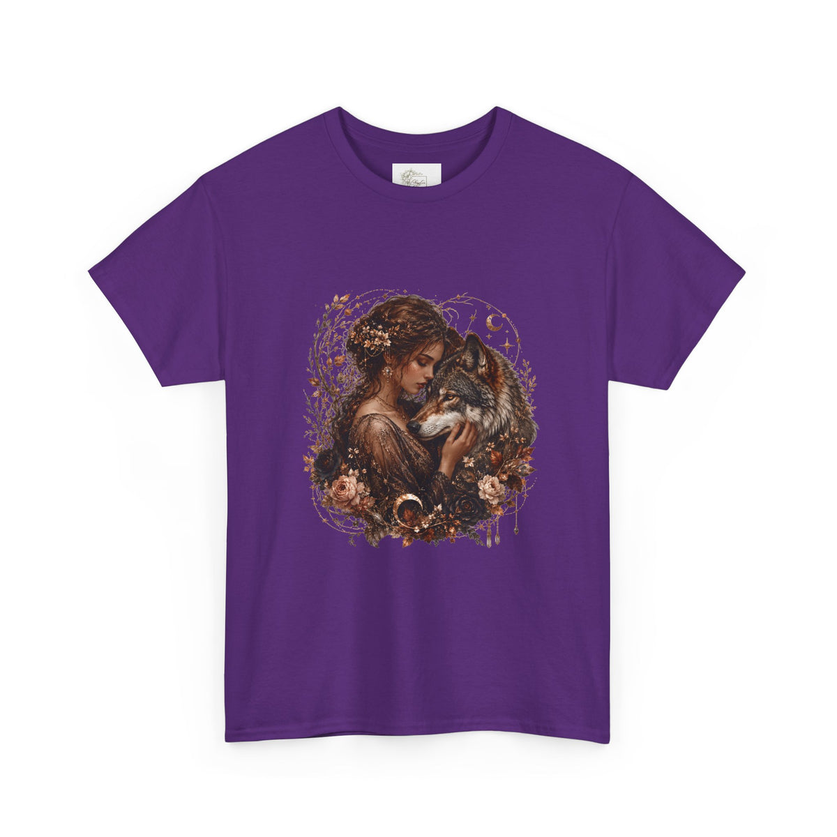 Vintage Woodland Goddess T-Shirt — Woman with Fox Graphic Tee