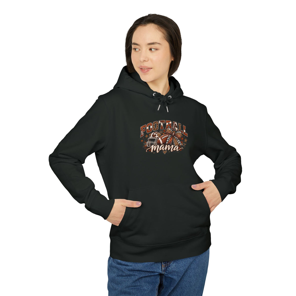Football Mama Hoodie – Retro Grunge Mom Sweatshirt for Game Day