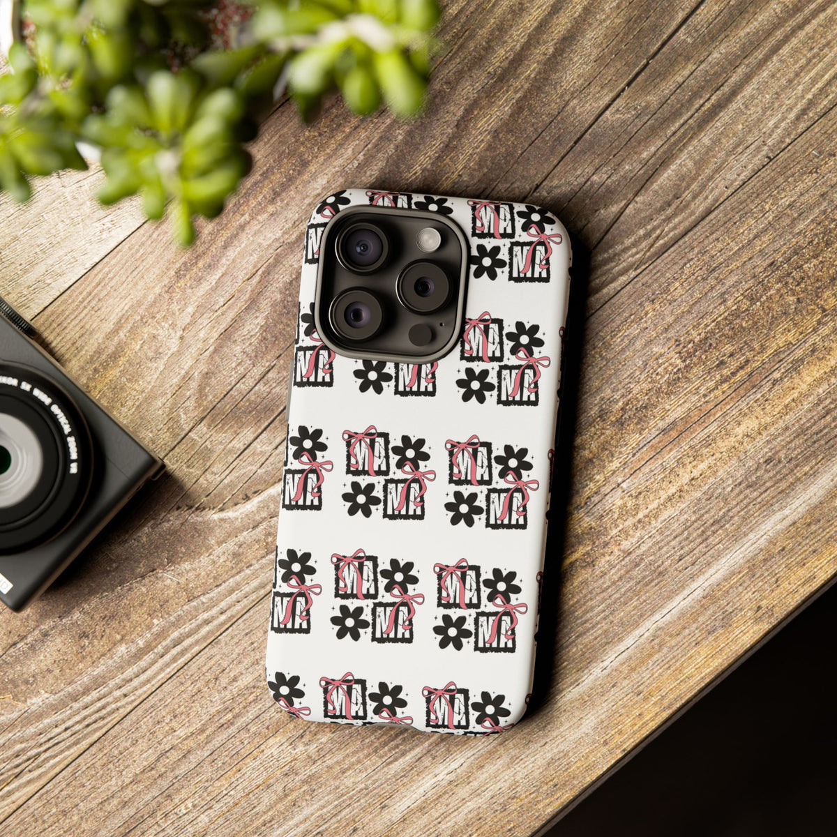 Patterned Tough Phone Case – Floral Gift Box Repeat Design