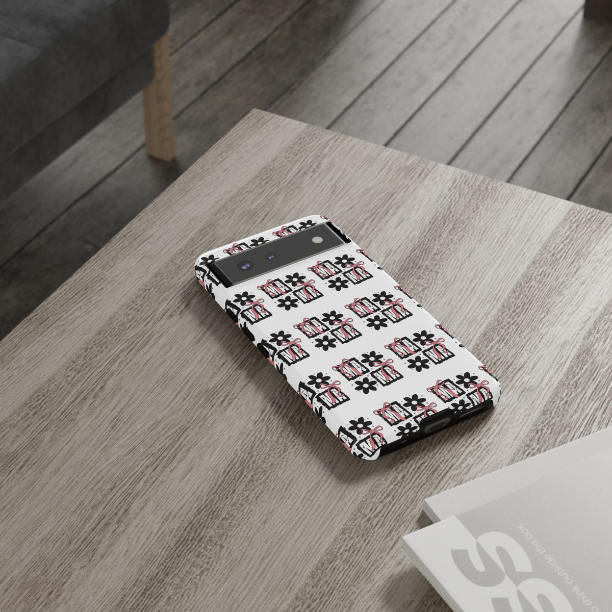 Patterned Tough Phone Case – Floral Gift Box Repeat Design
