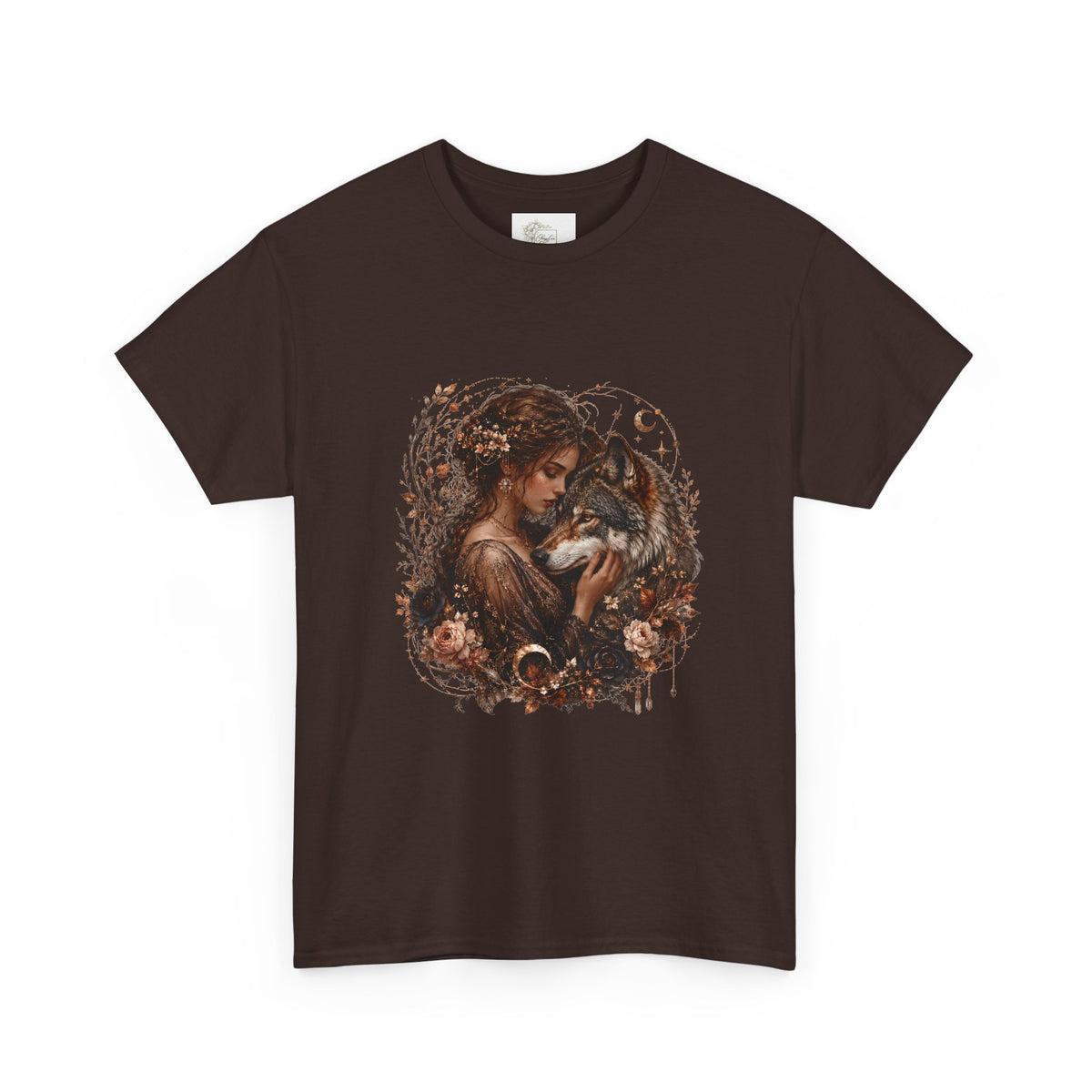 Vintage Woodland Goddess T-Shirt — Woman with Fox Graphic Tee