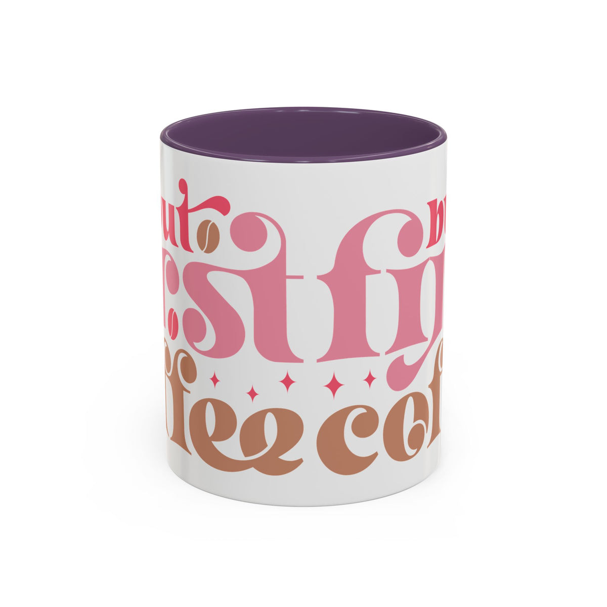 Retro Pink & Brown "Must First Coffee" Accent Coffee Mug (11/15oz)