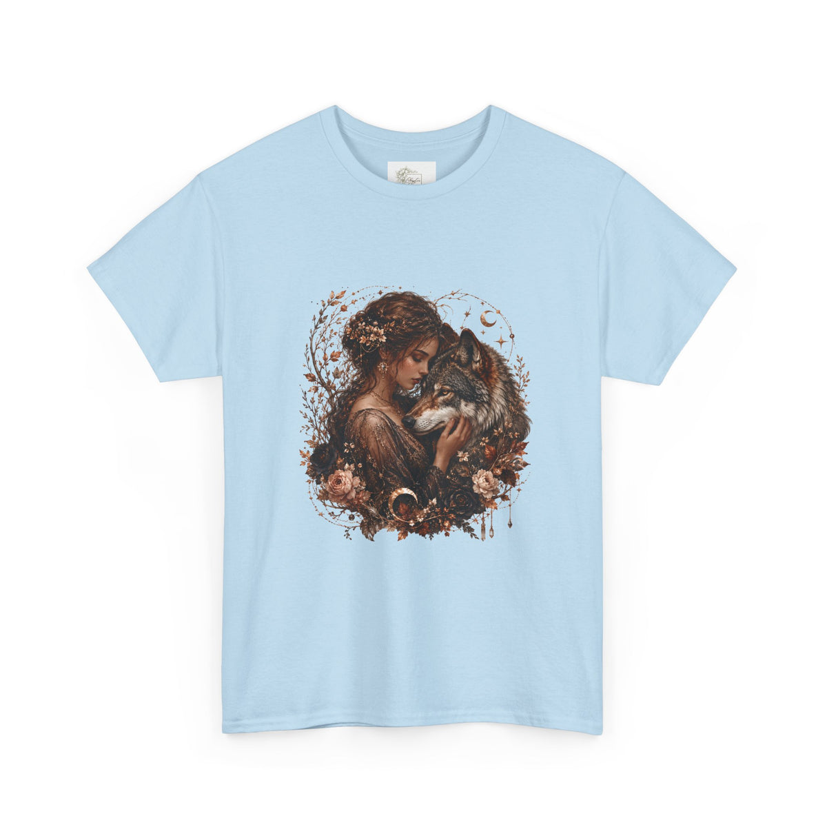 Vintage Woodland Goddess T-Shirt — Woman with Fox Graphic Tee
