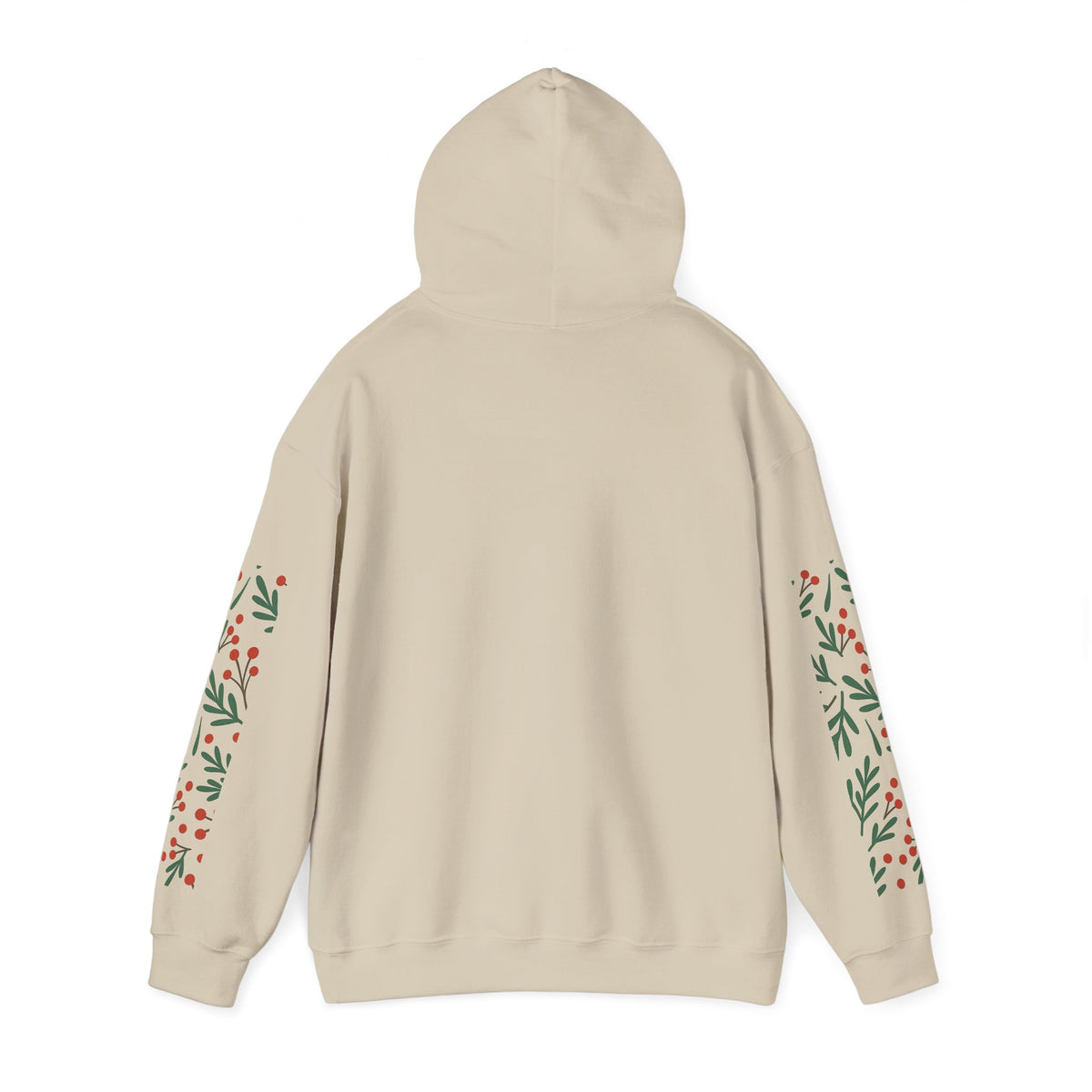 Christmas Tree Hoodie – "Joy to the World" Holiday Pullover with Festive Sleeve Berries